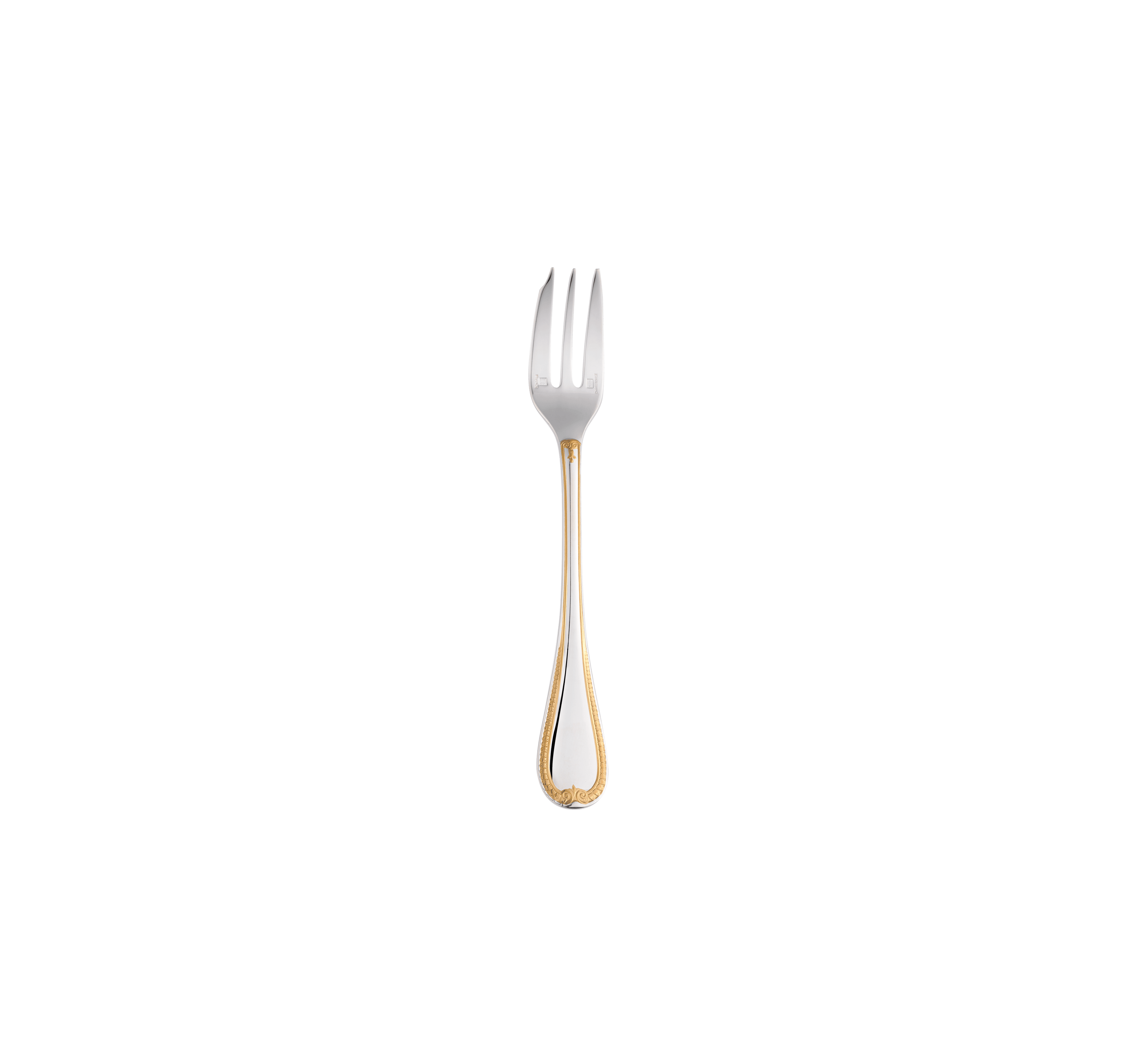 Christofle Malmaison Silver Plated Gold Accents Cake Fork