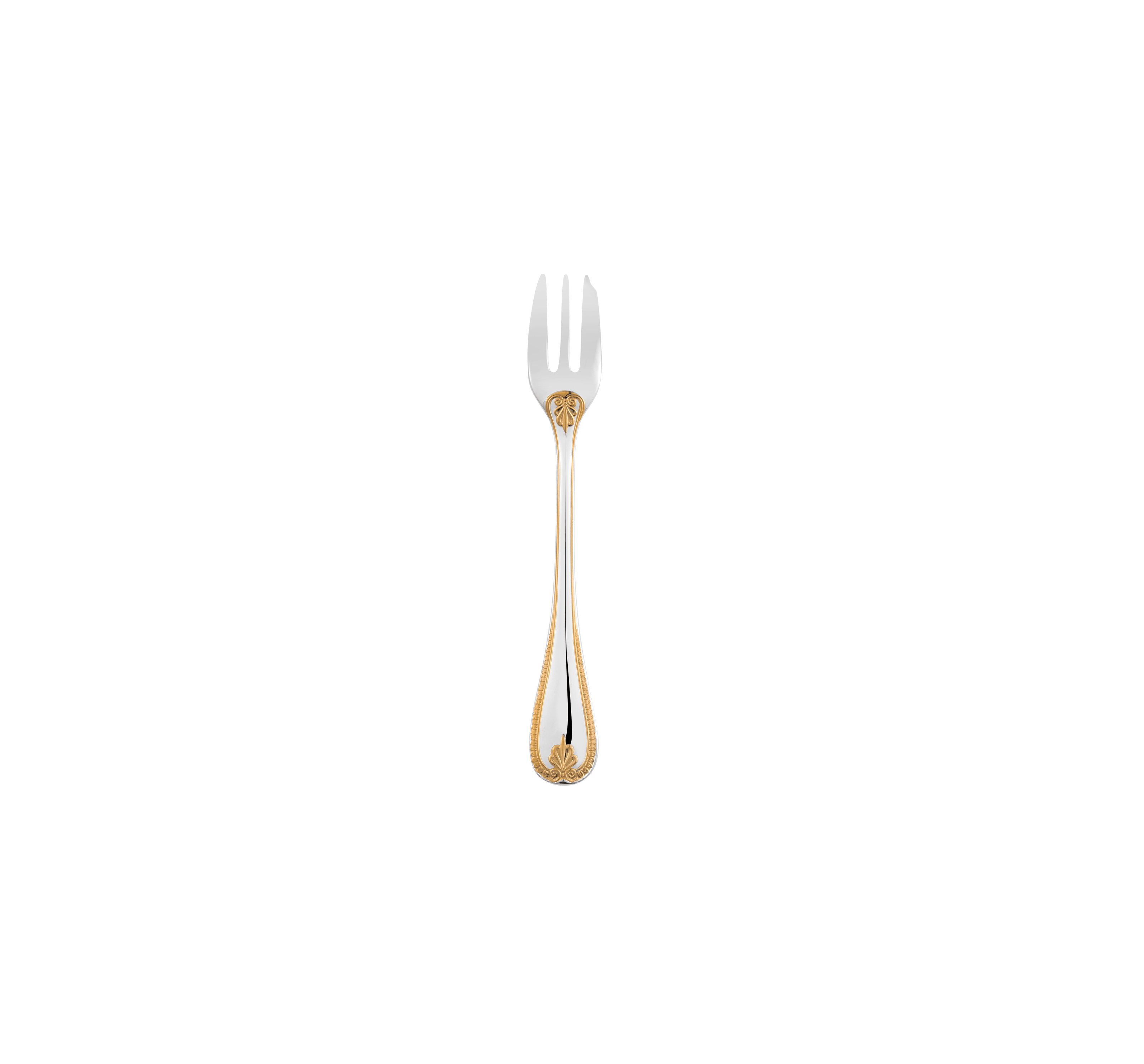 Christofle Malmaison Silver Plated Gold Accents Cake Fork