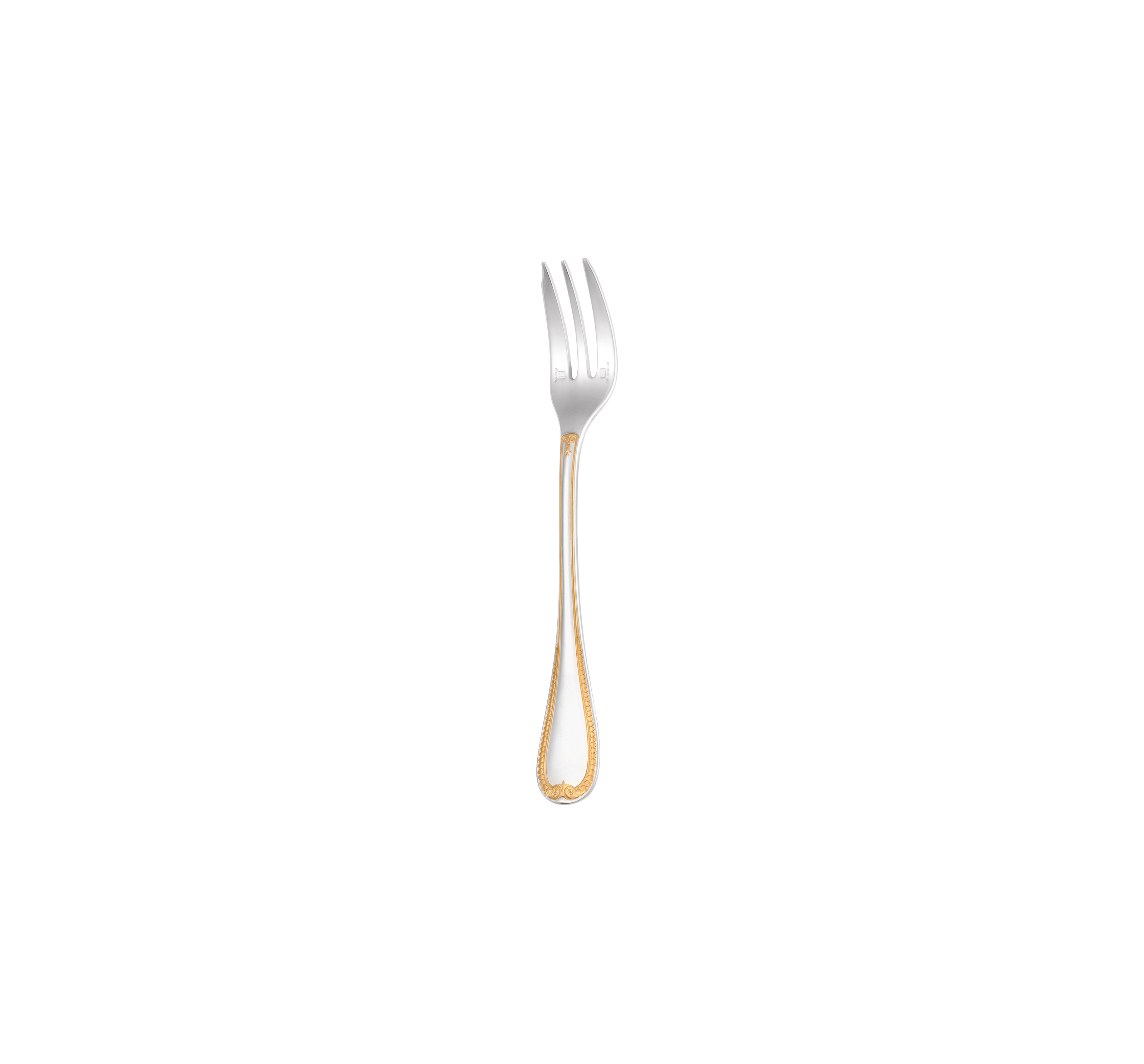 Christofle Malmaison Silver Plated Gold Accents Cake Fork