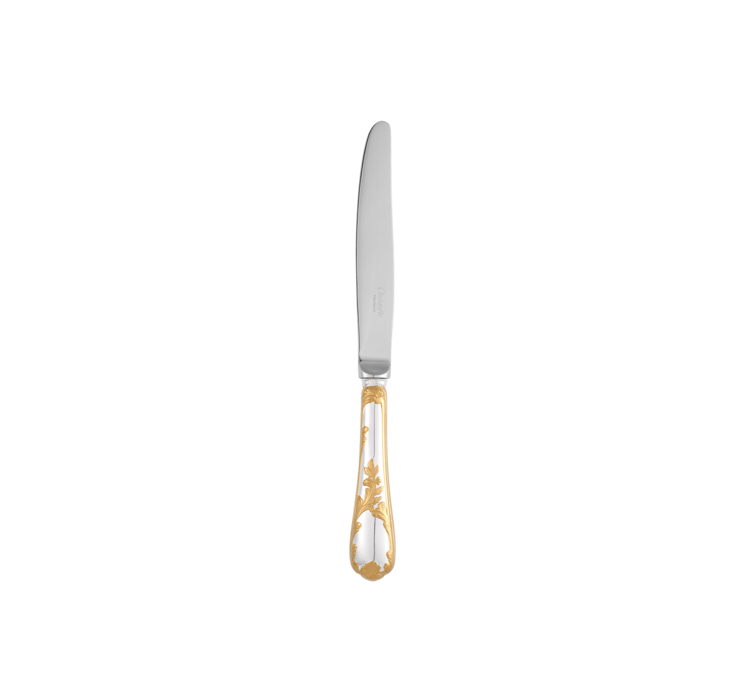 Christofle Marly Silver Plated Gold Accents Dessert Knife