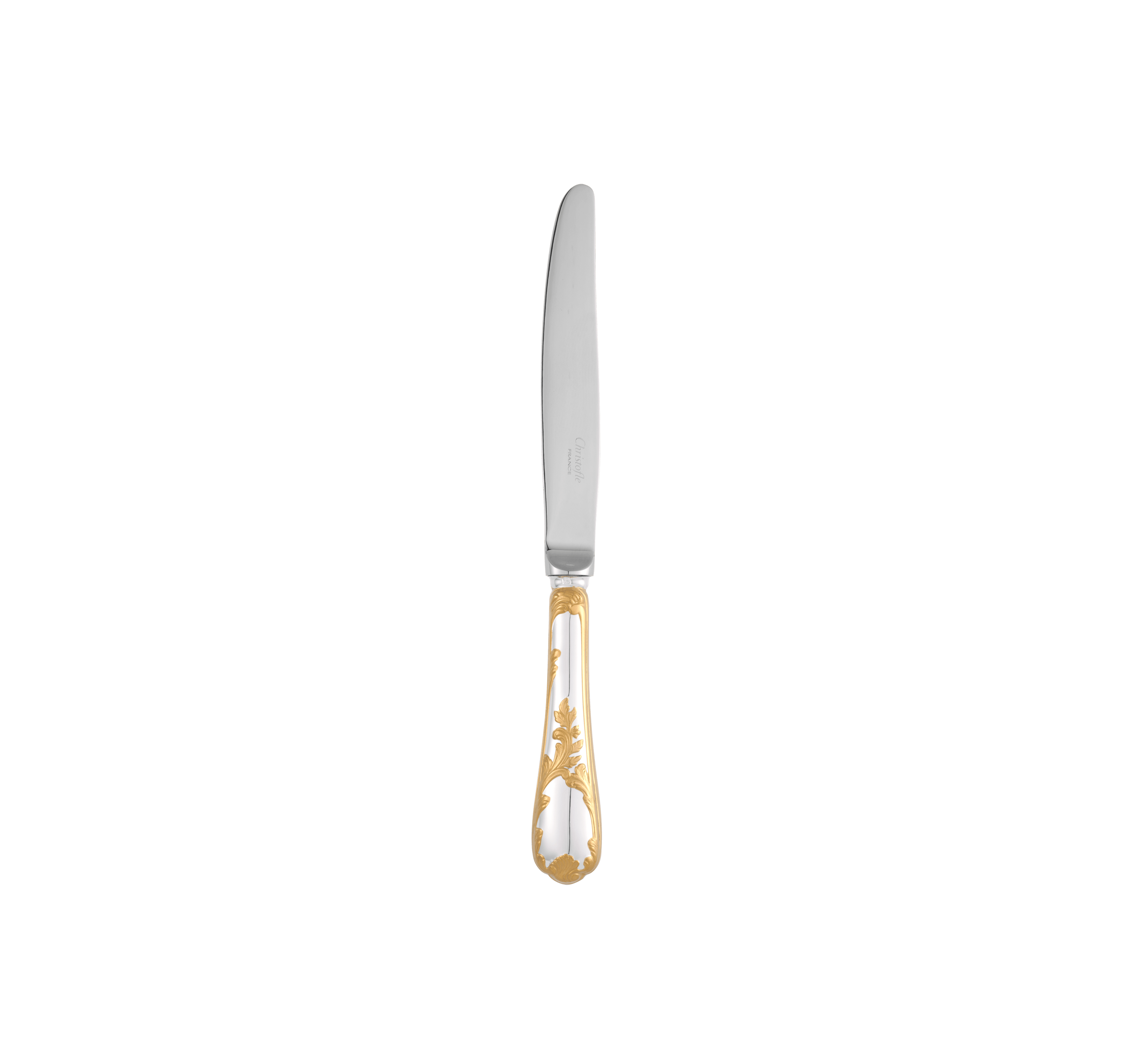 Christofle Marly Silver Plated Gold Accents Dessert Knife