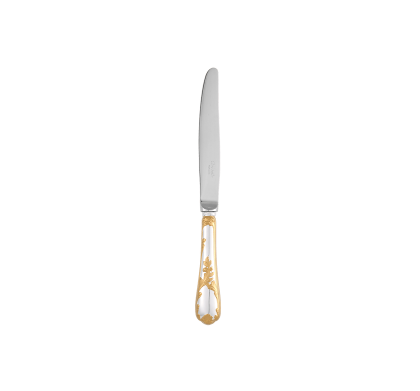 Christofle Marly Silver Plated Gold Accents Dessert Knife