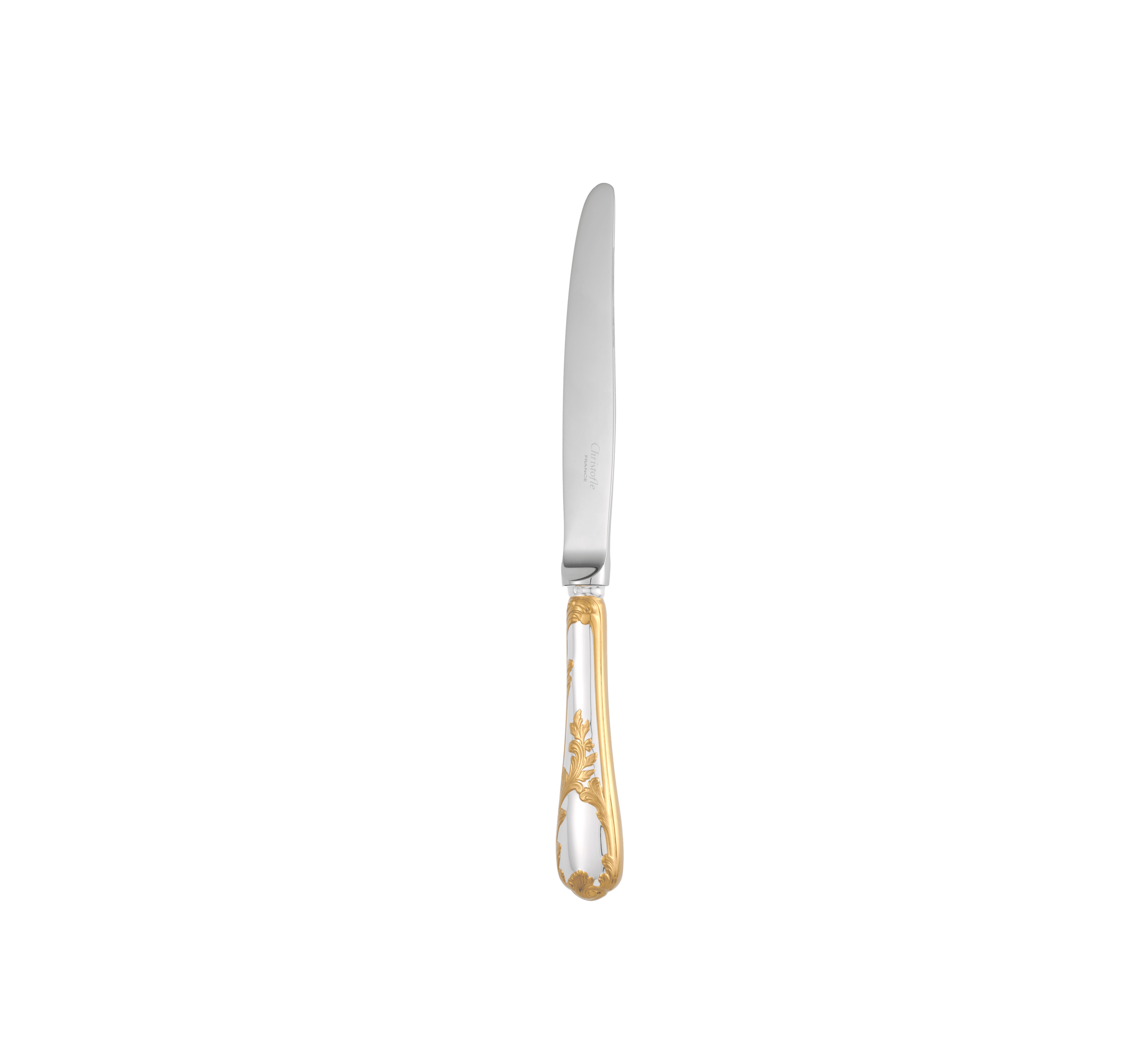 Christofle Marly Silver Plated Gold Accents Dessert Knife