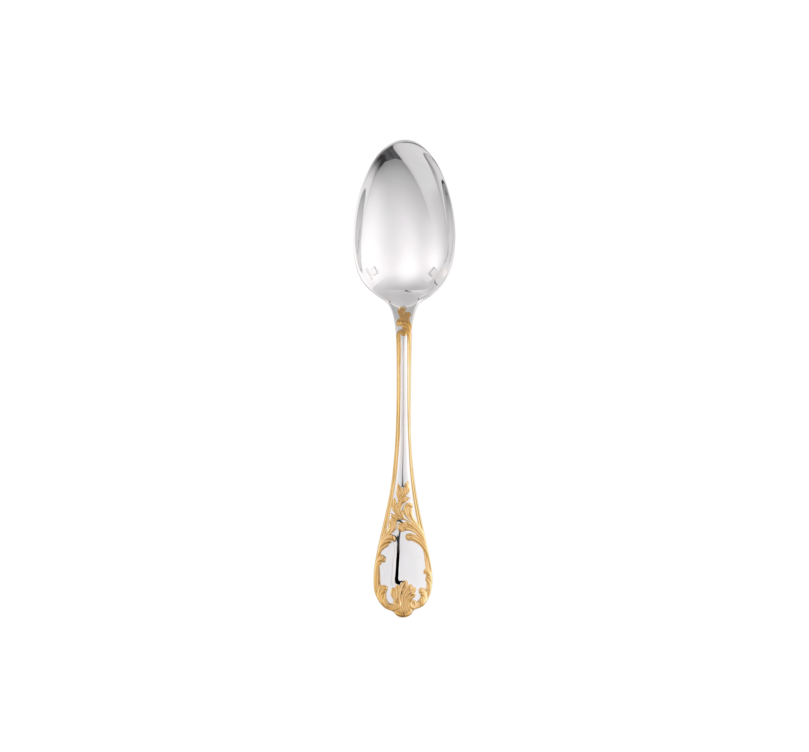 Christofle Marly Silver Plated Gold Accents Dessert Spoon