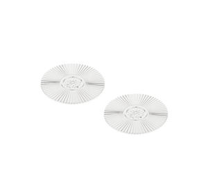 Christofle Malmaison Silver Plated 2 Glass Coasters Palmettes