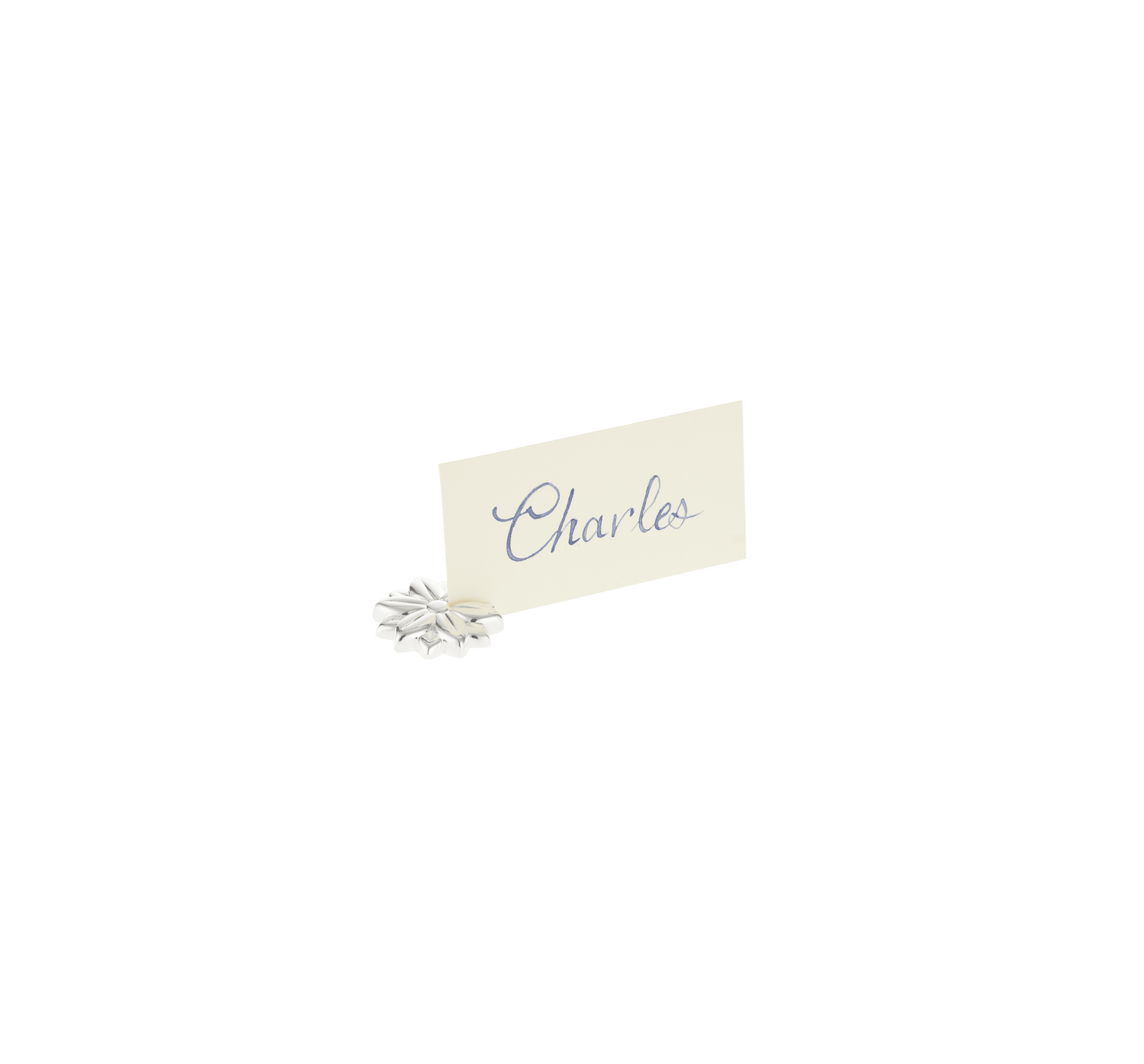 Christofle Malmaison Silver Plated 2 Place Card Holders Palmettes