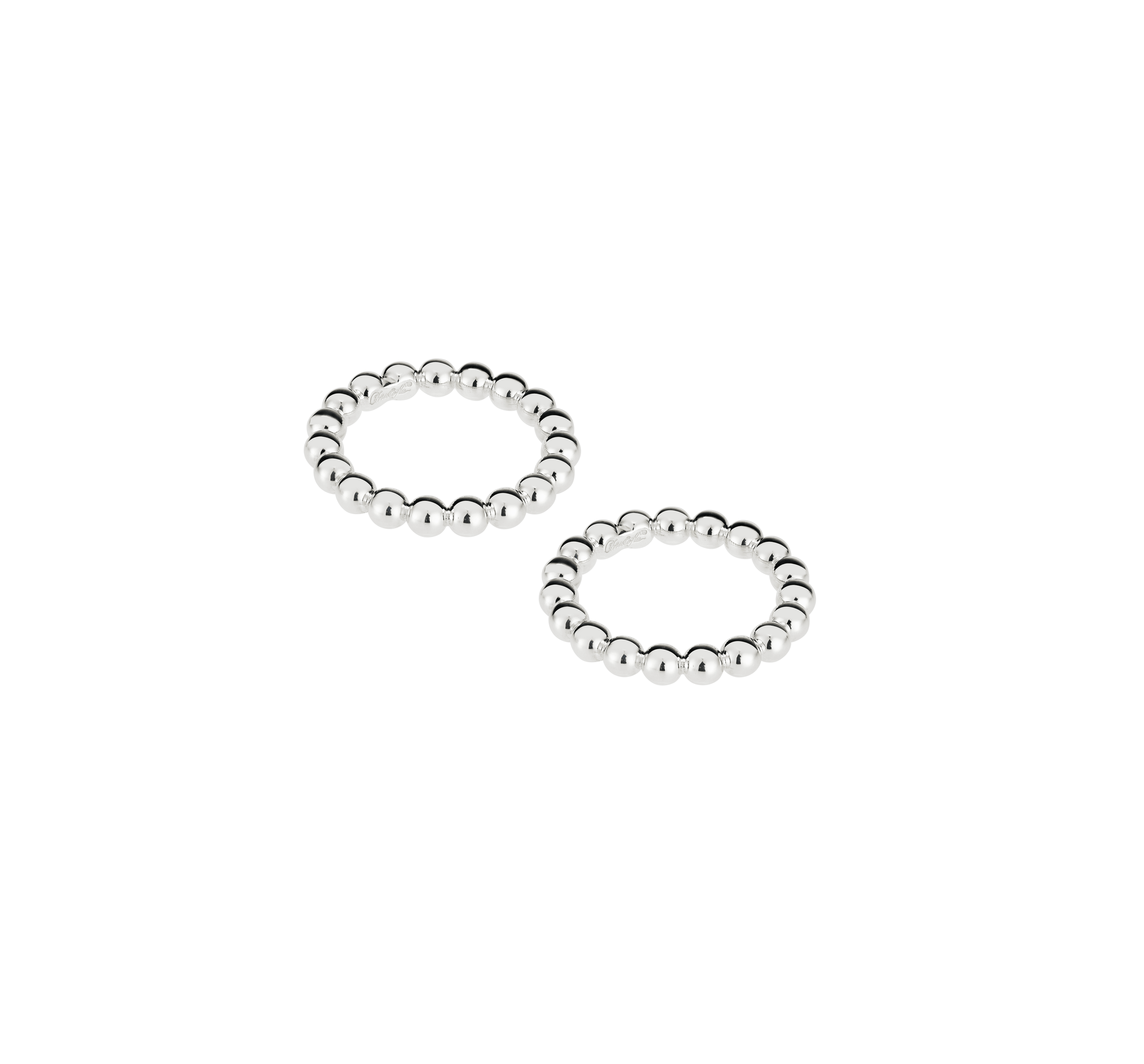 Christofle Perles Silver Plated Napkin Rings -Set of 2