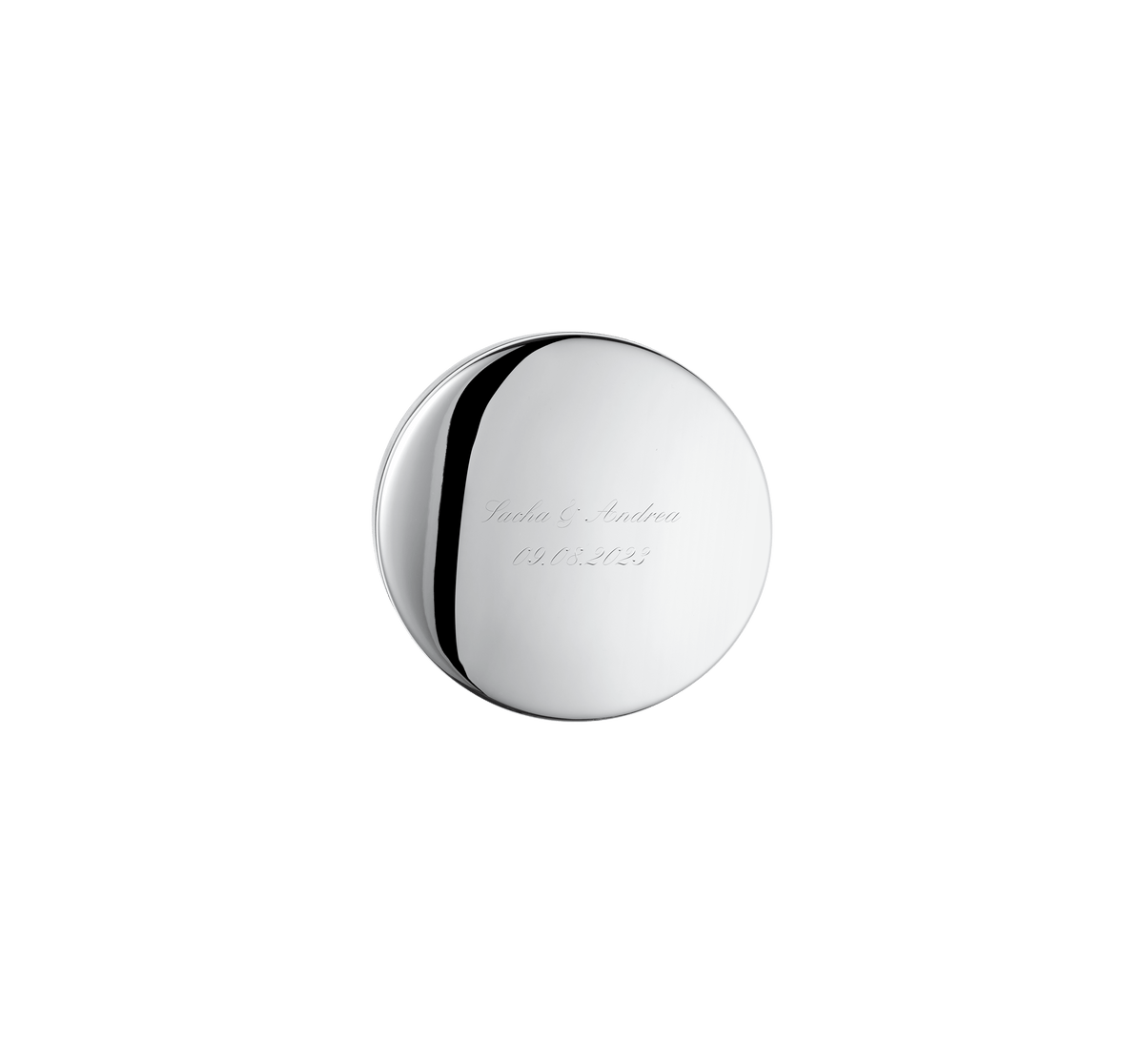 Christofle Uni Silver Plated Round Box 8 Cm