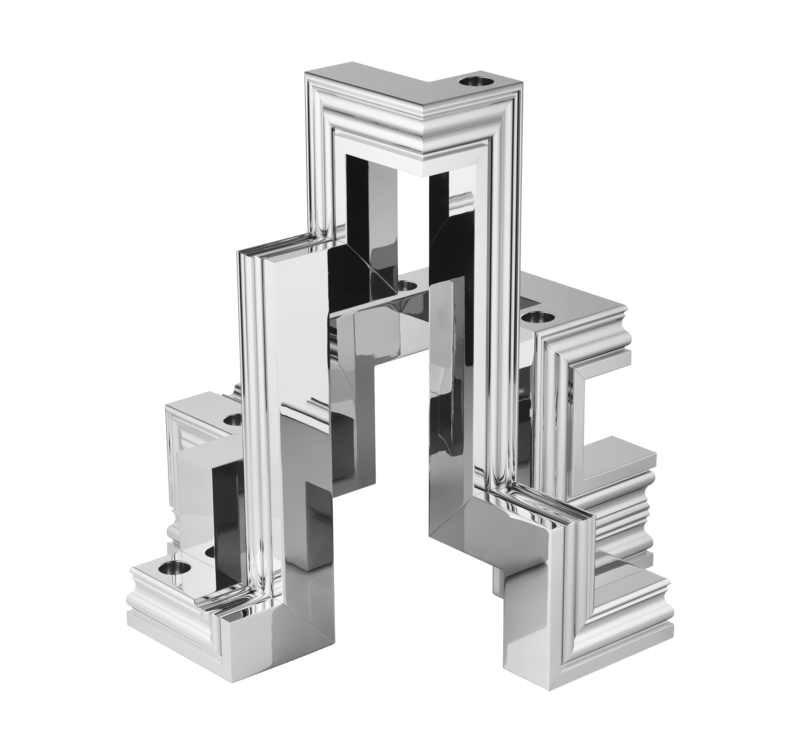 Christofle Perspectives Aluminium Candelabra Chrome