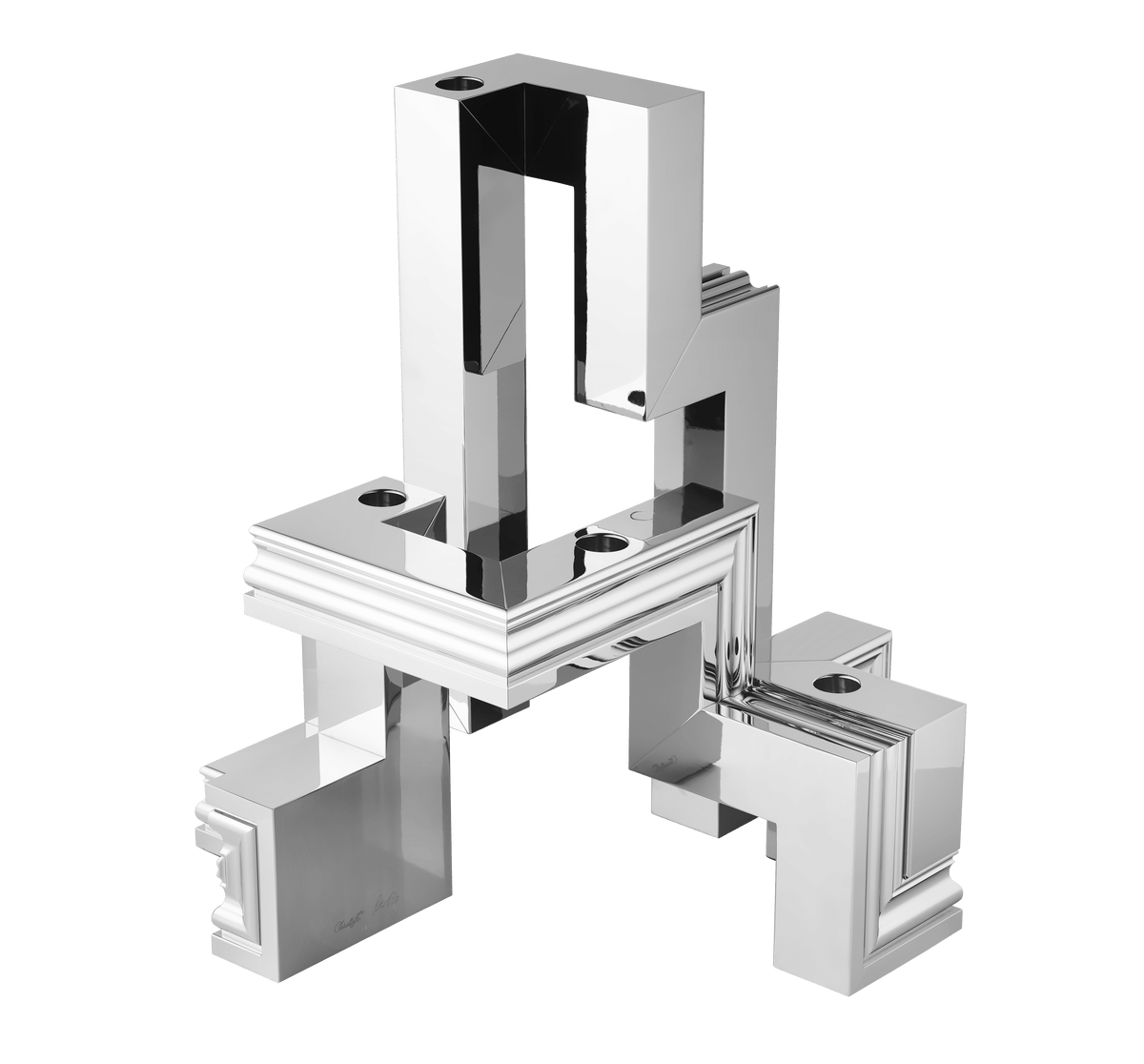 Christofle Perspectives Aluminium Candelabra Chrome