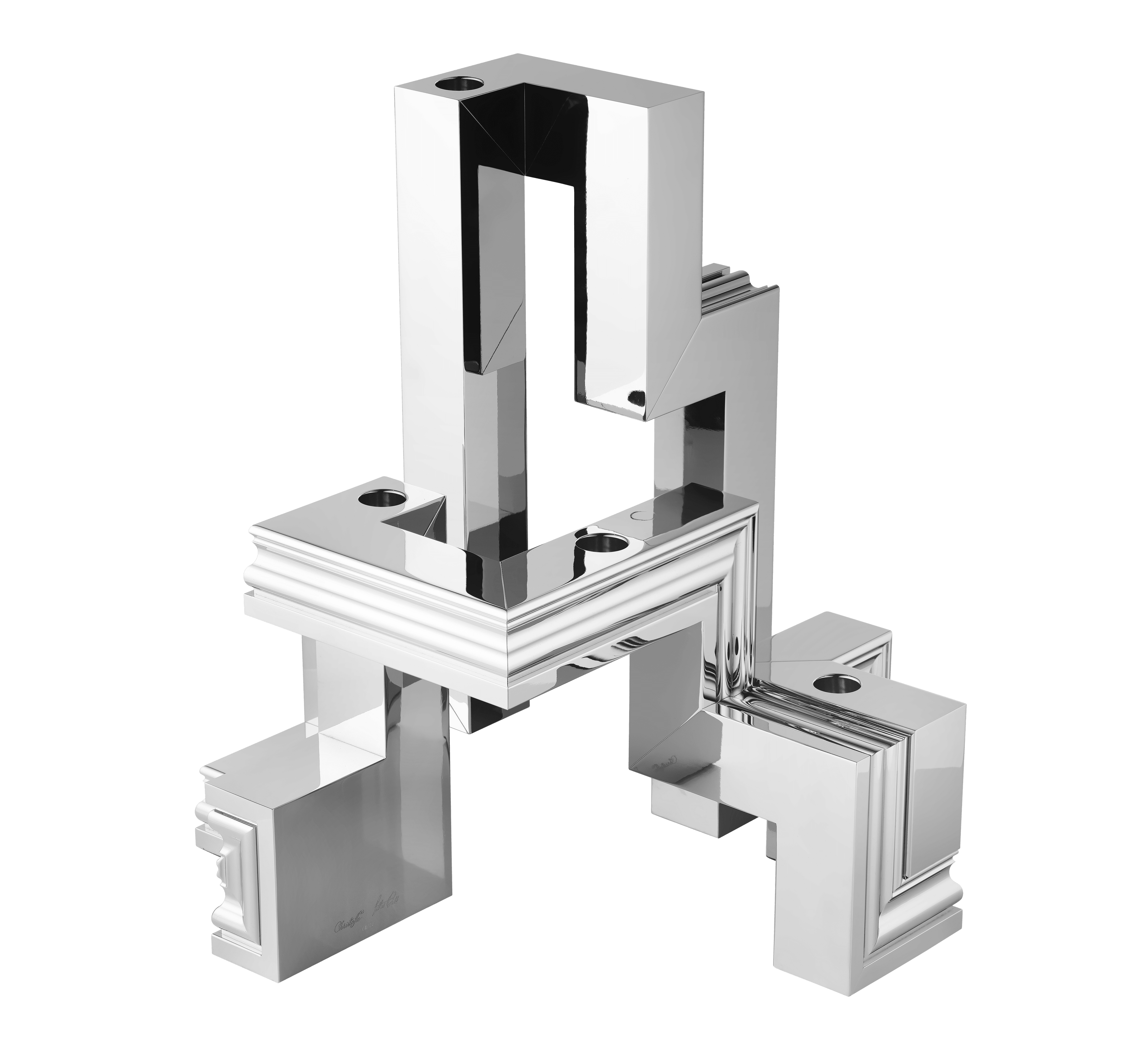 Christofle Perspectives Aluminium Candelabra Chrome