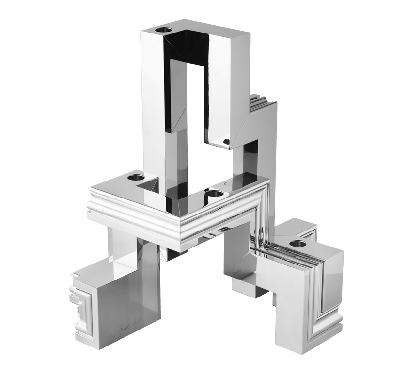 Christofle Perspectives Aluminium Candelabra Chrome