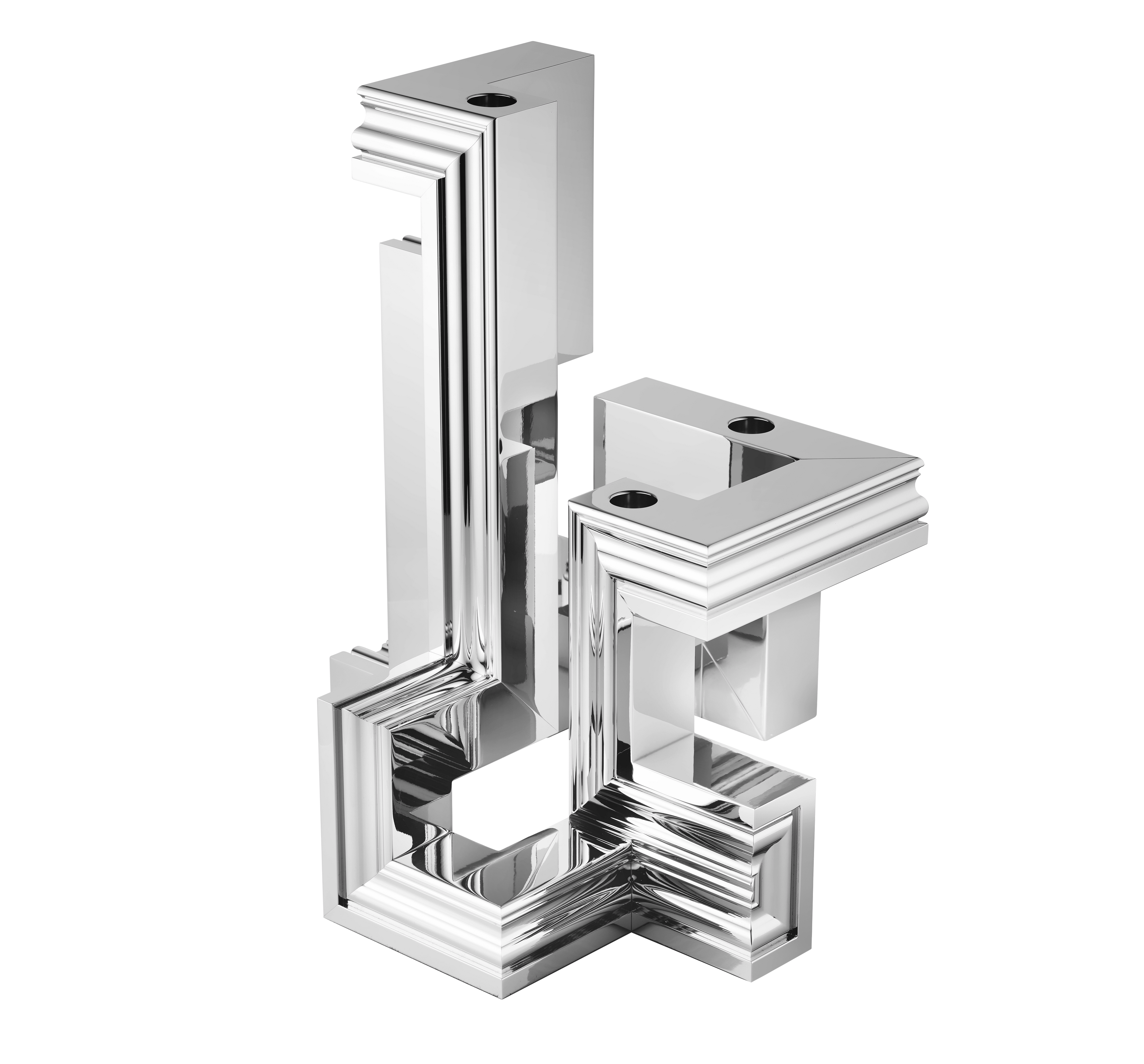 Christofle Perspectives Aluminium Candelabra Chrome