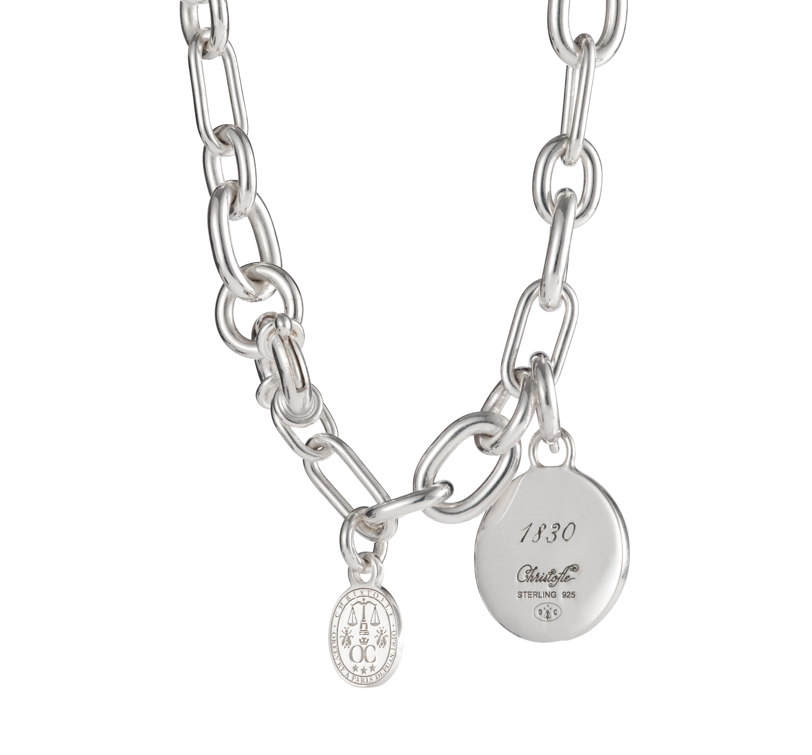 Christofle Chri-Chri Sterling Silver Medal With Snape Hook Peau De Lion