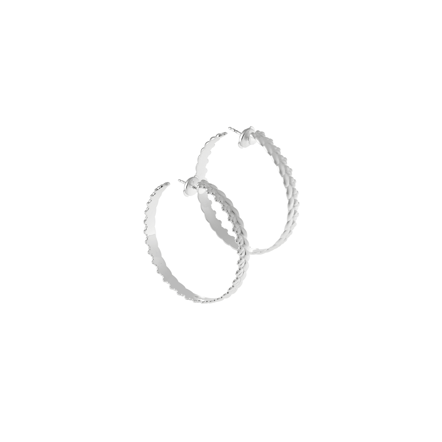 Christofle Babylone Sterling Silver Hoop Earrings