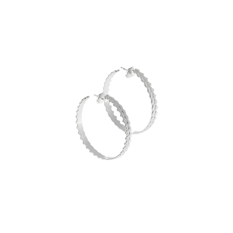 Christofle Babylone Sterling Silver Hoop Earrings