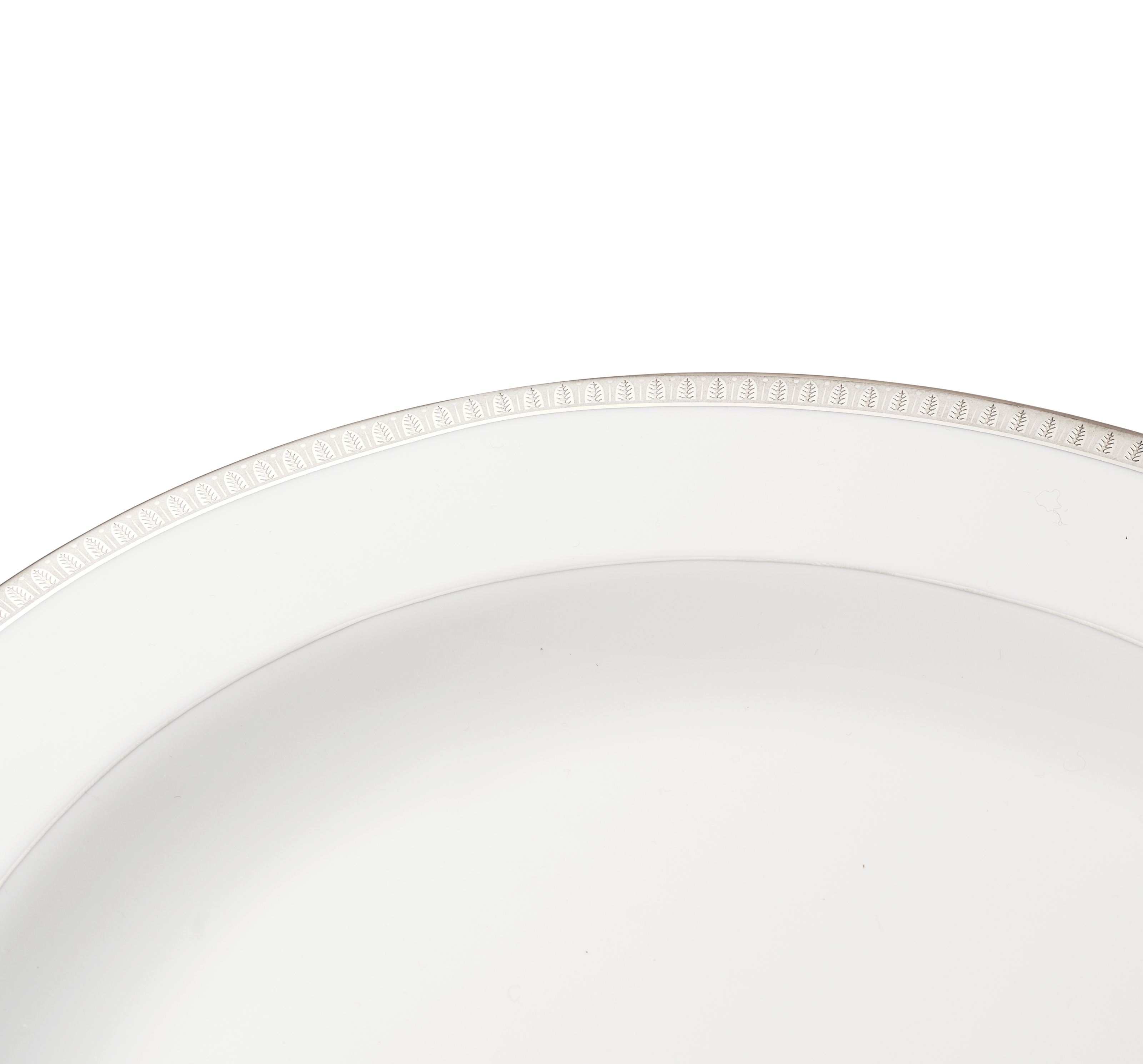 Christofle Malmaison Porcelain Oval Platter Platinum 38 Cm