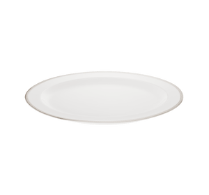Christofle Malmaison Porcelain Oval Platter Platinum 38 Cm