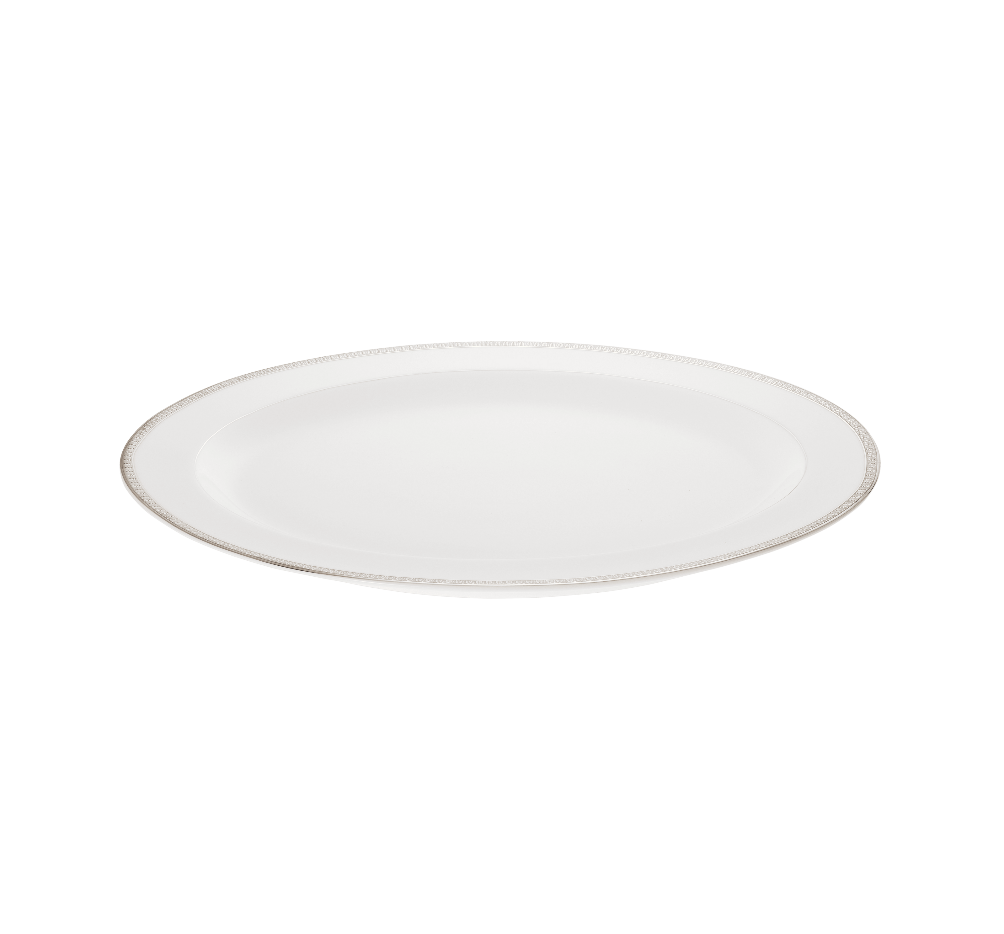 Christofle Malmaison Porcelain Oval Platter Platinum 38 Cm