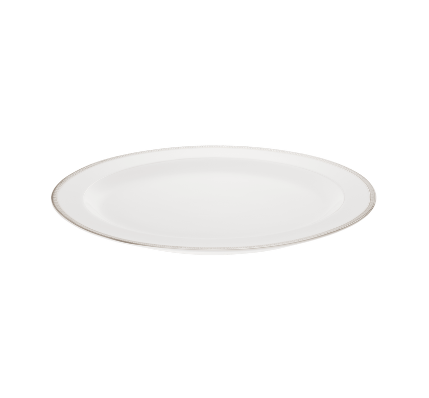 Christofle Malmaison Porcelain Oval Platter Platinum 38 Cm