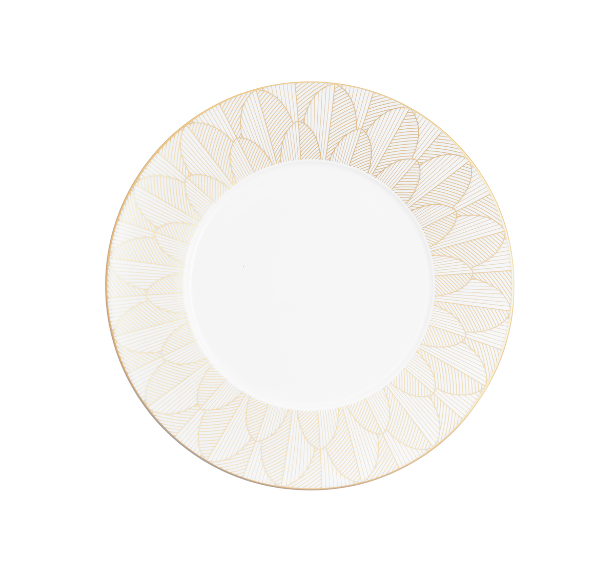 Christofle Malmaison Impériale Dinner Porcelain Plate Gold Finish
