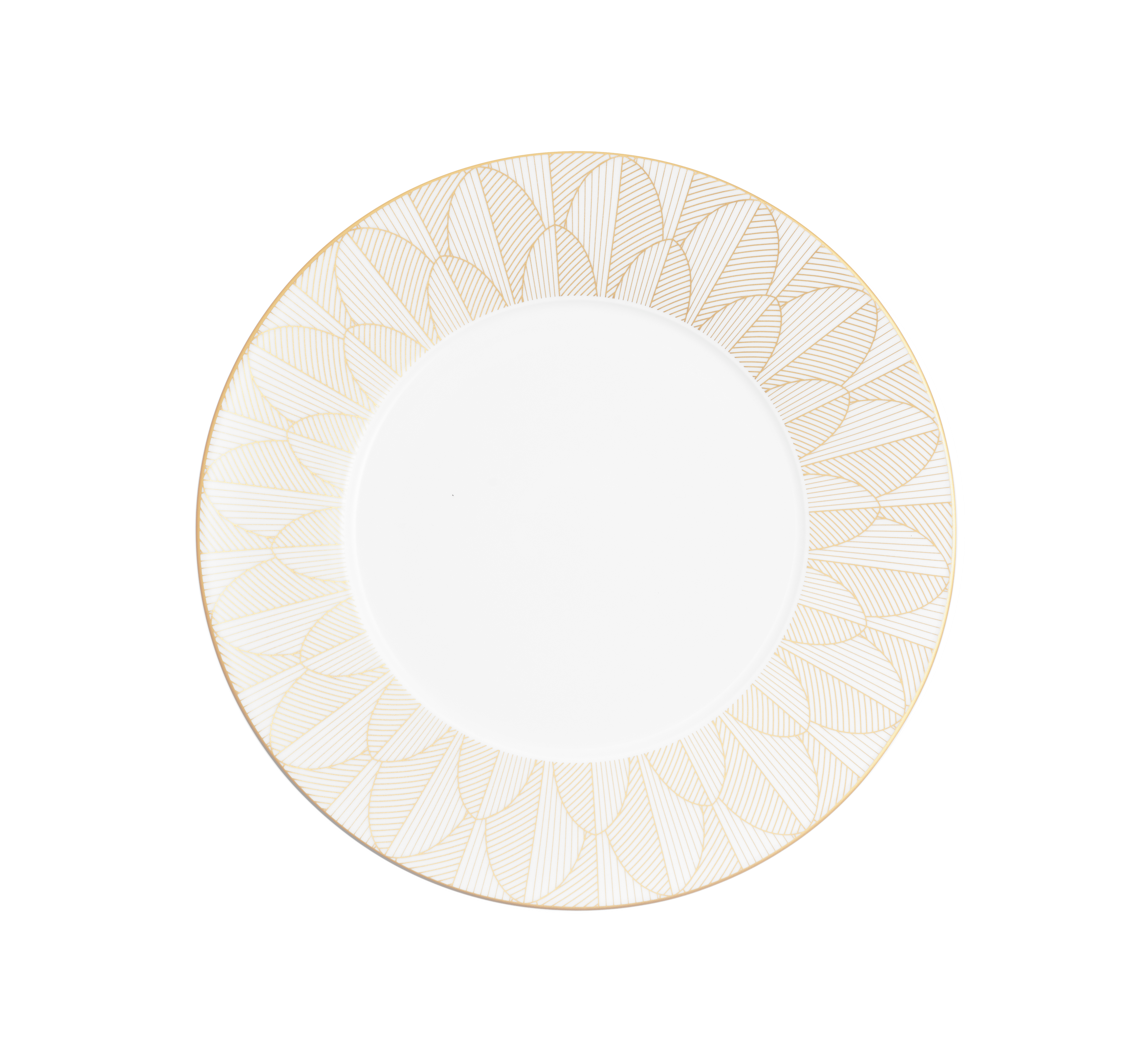 Christofle Malmaison Impériale Dinner Porcelain Plate Gold Finish