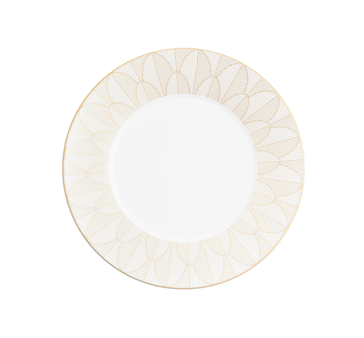 Christofle Malmaison Impériale Dinner Porcelain Plate Gold Finish