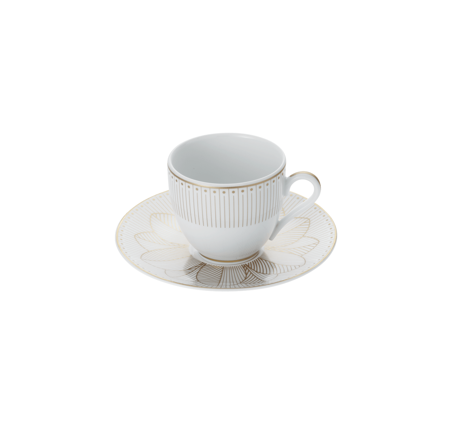 Christofle Malmaison Impériale Porcelain 2 Espresso Cups And Saucers