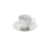 Christofle Malmaison Impériale Porcelain 2 Espresso Cups And Saucers