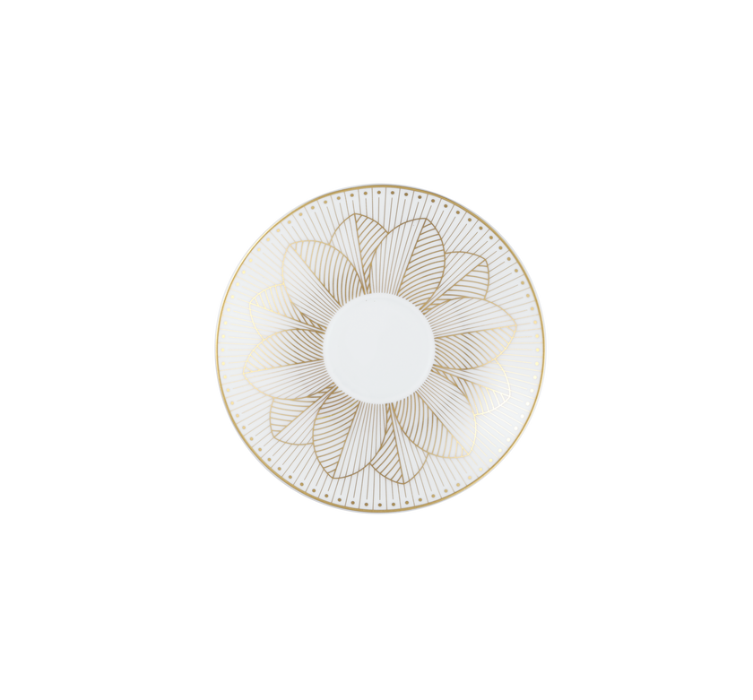 Christofle Malmaison Impériale Porcelain 2 Espresso Cups And Saucers