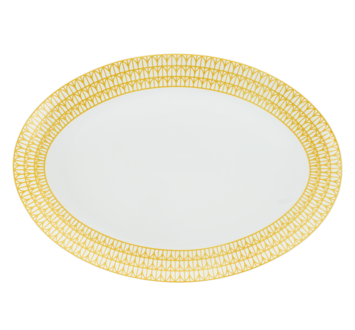 Christofle Malmaison Riviera Porcelain Oval Platter 38 Cm