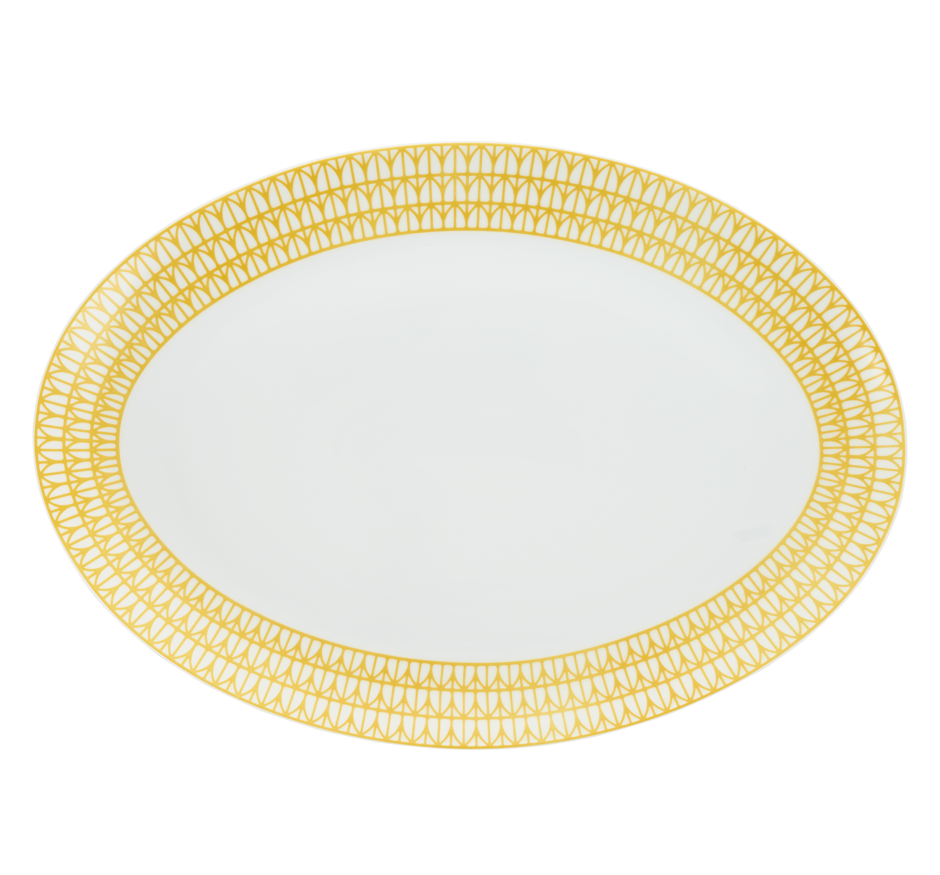 Christofle Malmaison Riviera Porcelain Oval Platter 38 Cm