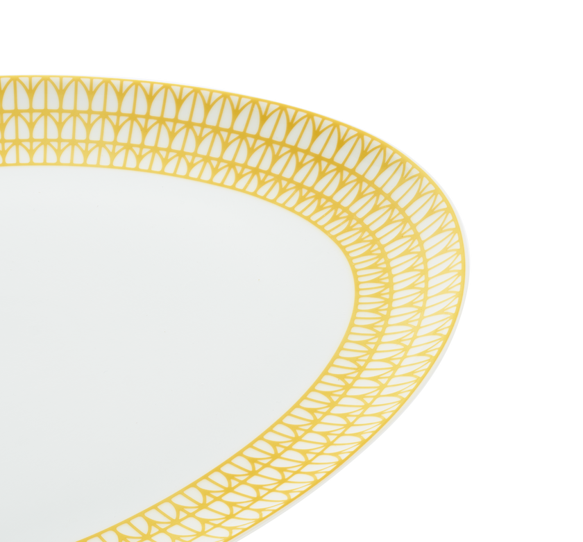 Christofle Malmaison Riviera Porcelain Oval Platter 38 Cm
