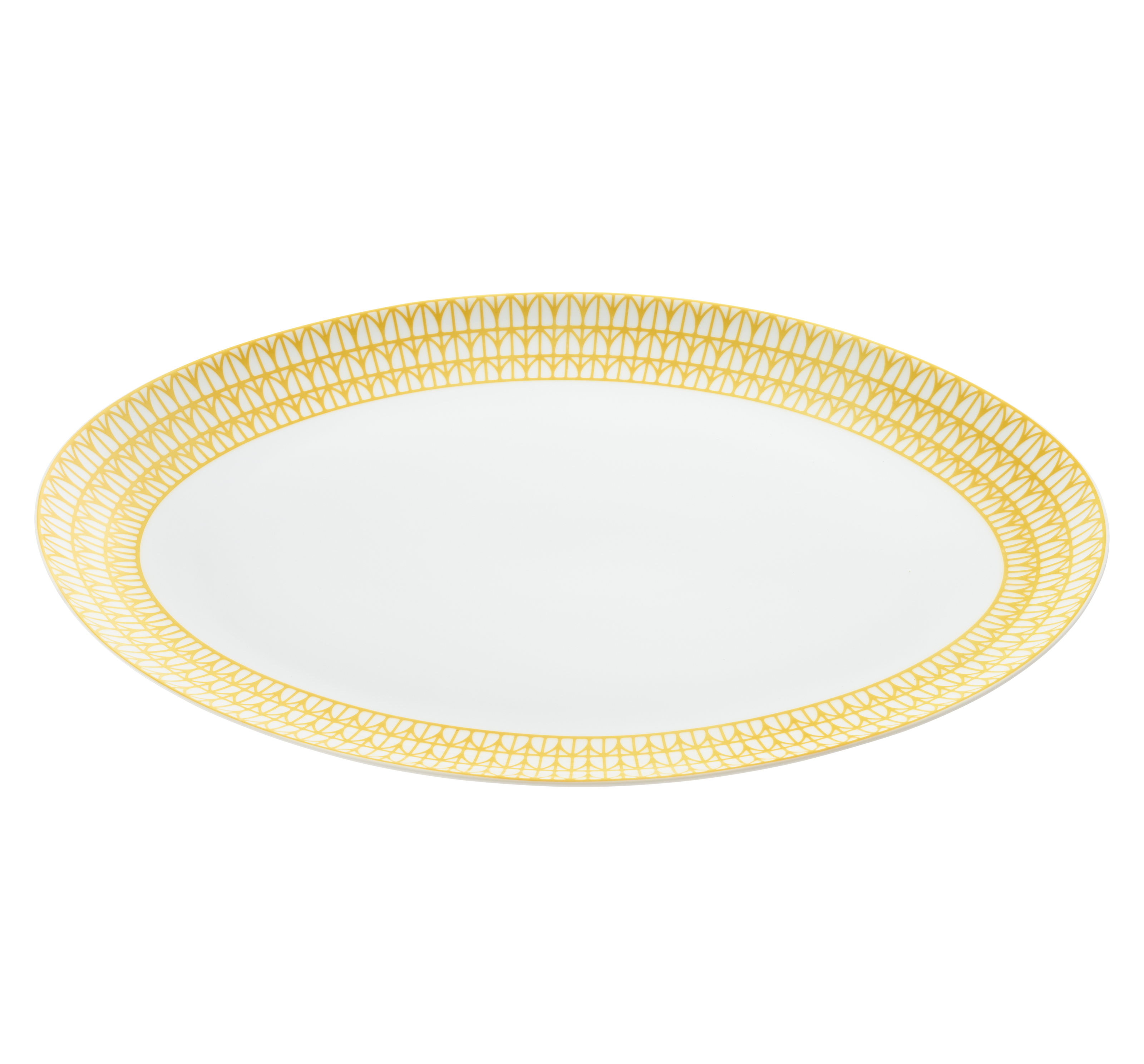 Christofle Malmaison Riviera Porcelain Oval Platter 38 Cm