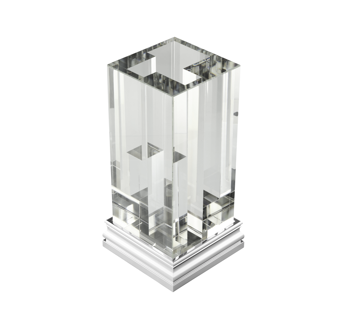 Christofle Perspectives Glass Vase Chrome