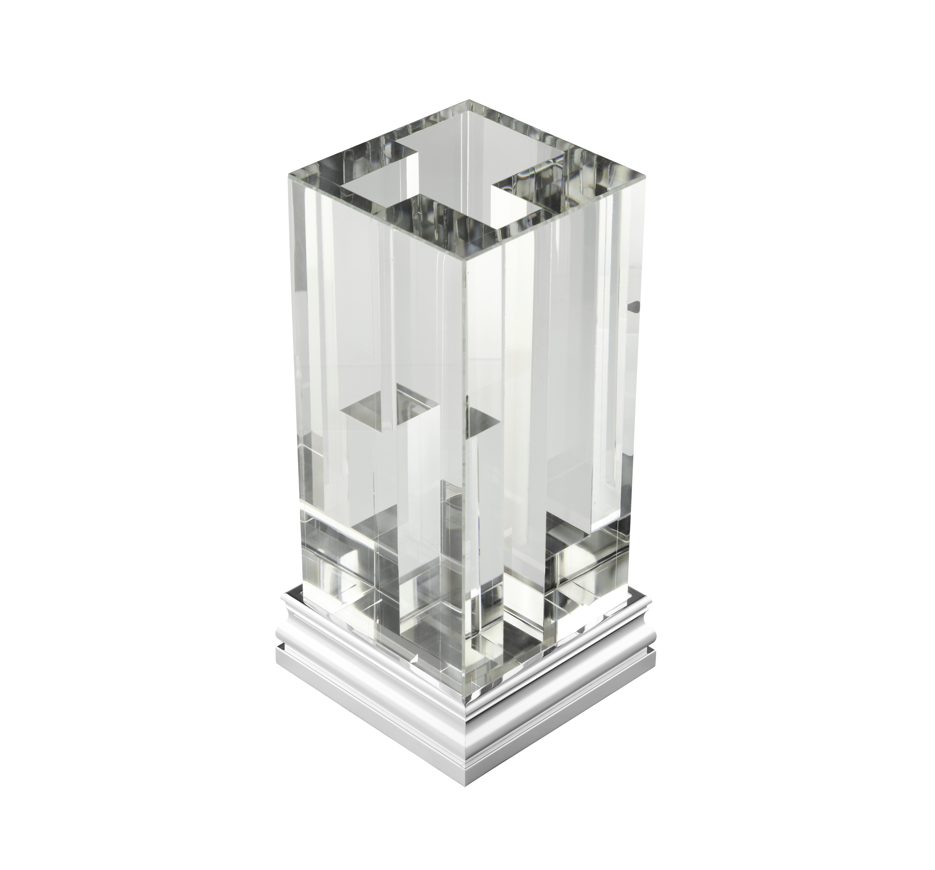 Christofle Perspectives Glass Vase Chrome