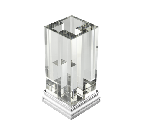 Christofle Perspectives Glass Vase Chrome