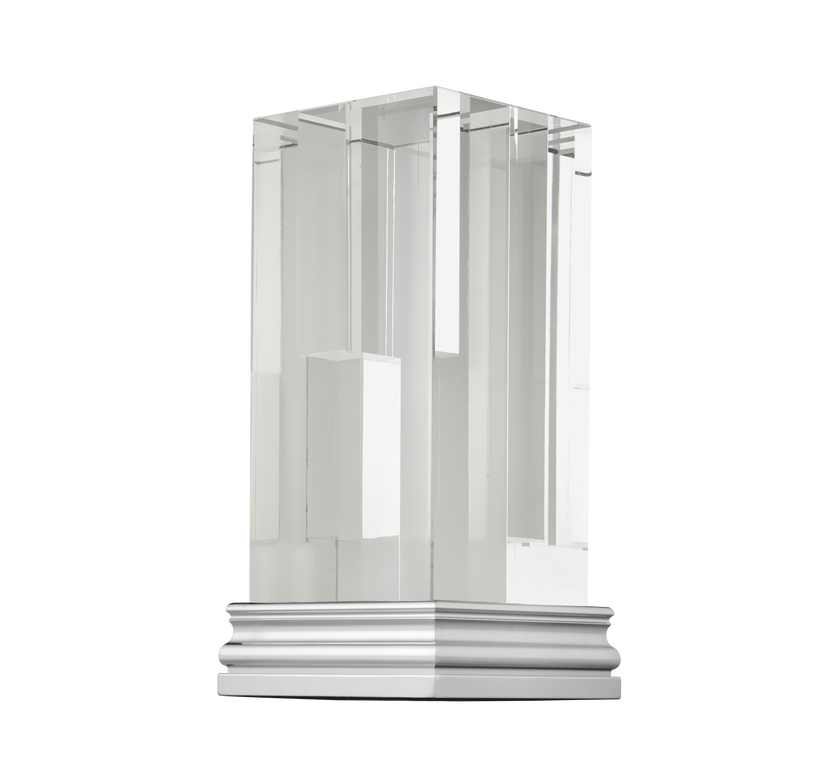 Christofle Perspectives Glass Vase Chrome