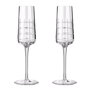 Christofle Graphik Champagne Flute Crystal - Set of 2