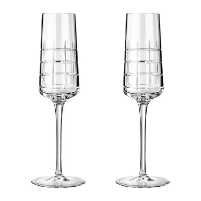 Christofle Graphik Champagne Flute Crystal - Set of 2