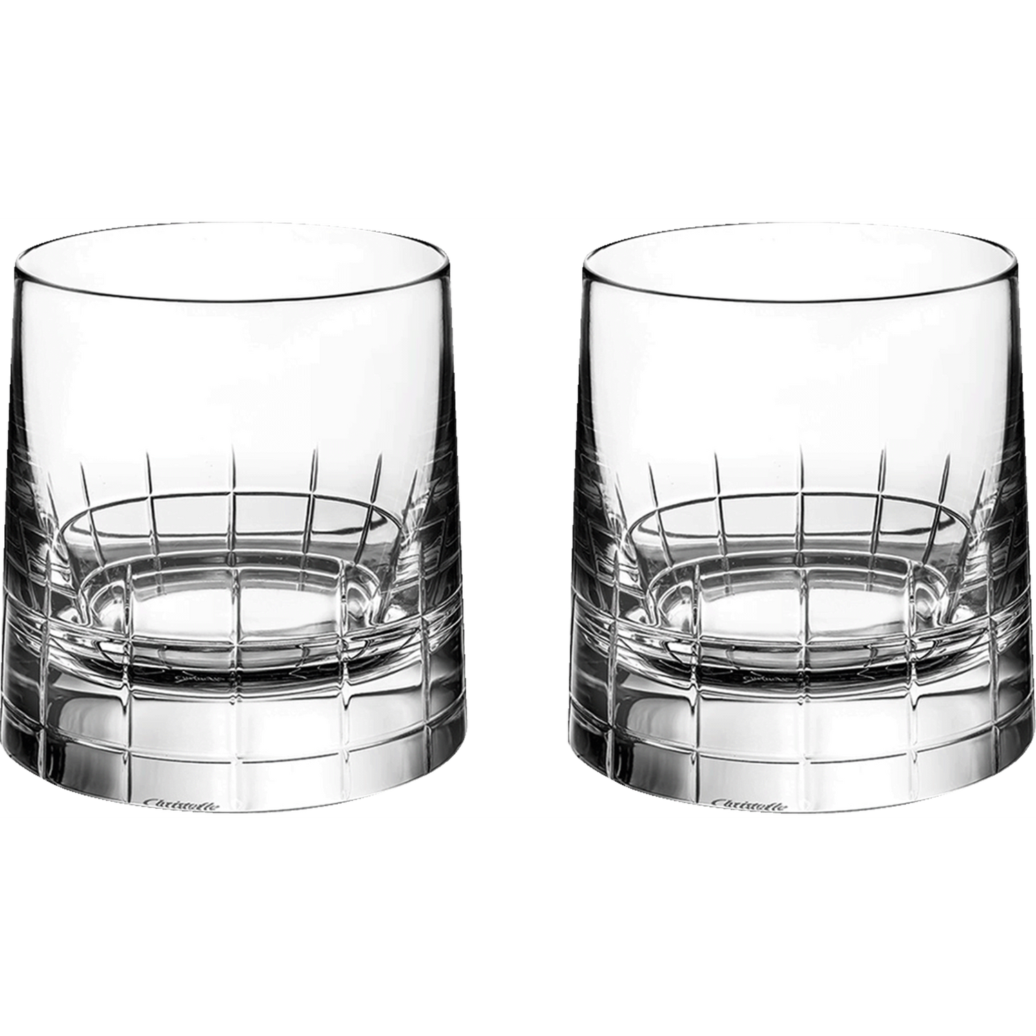 Christofle Graphik Old Fashioned Glass Crystal - Set of 2
