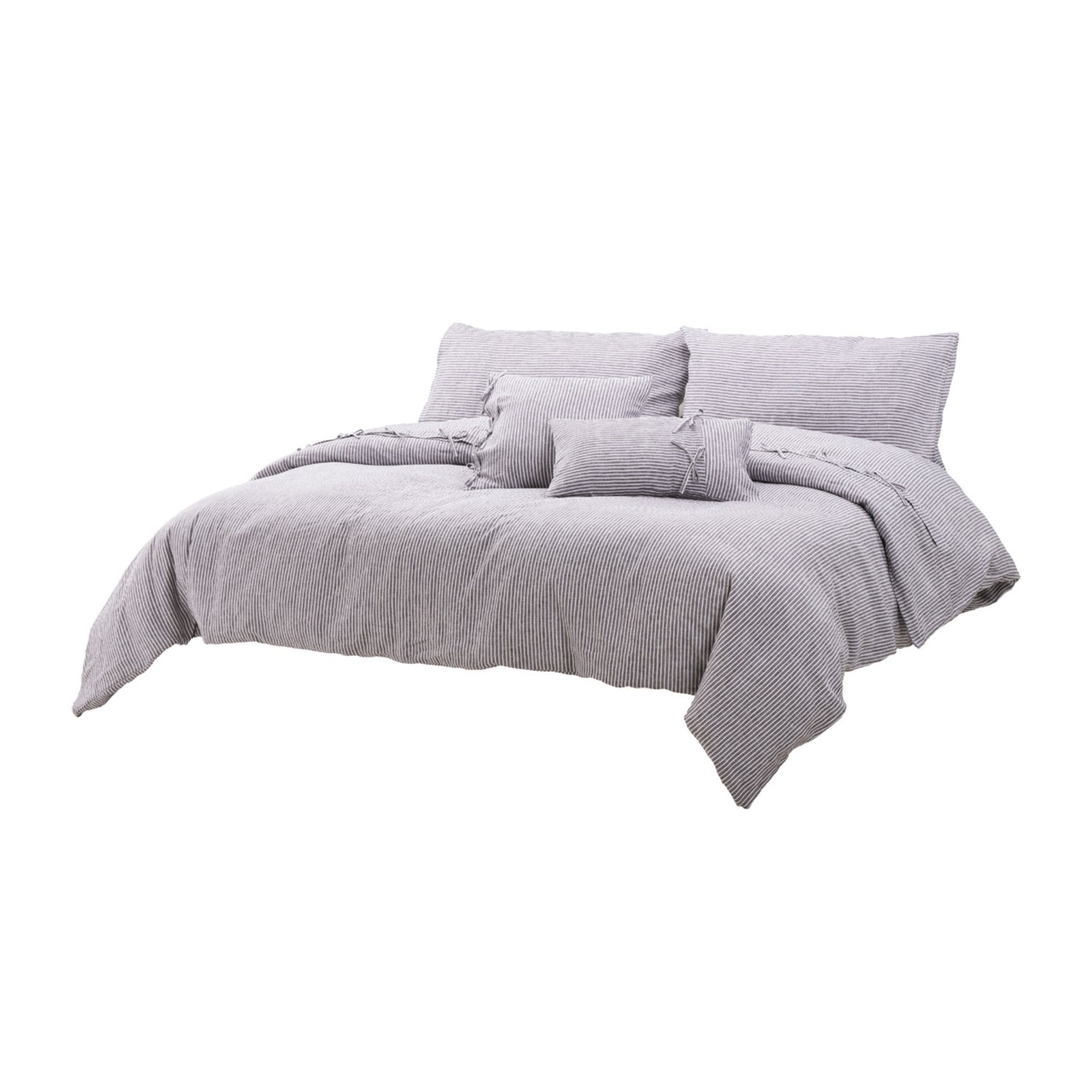 Michael Amini Grant 5-Piece Duvet Set -  Charcoal