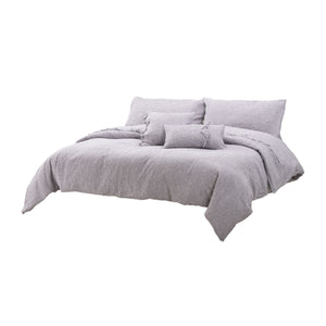 Michael Amini Grant 5-Piece Duvet Set -  Charcoal