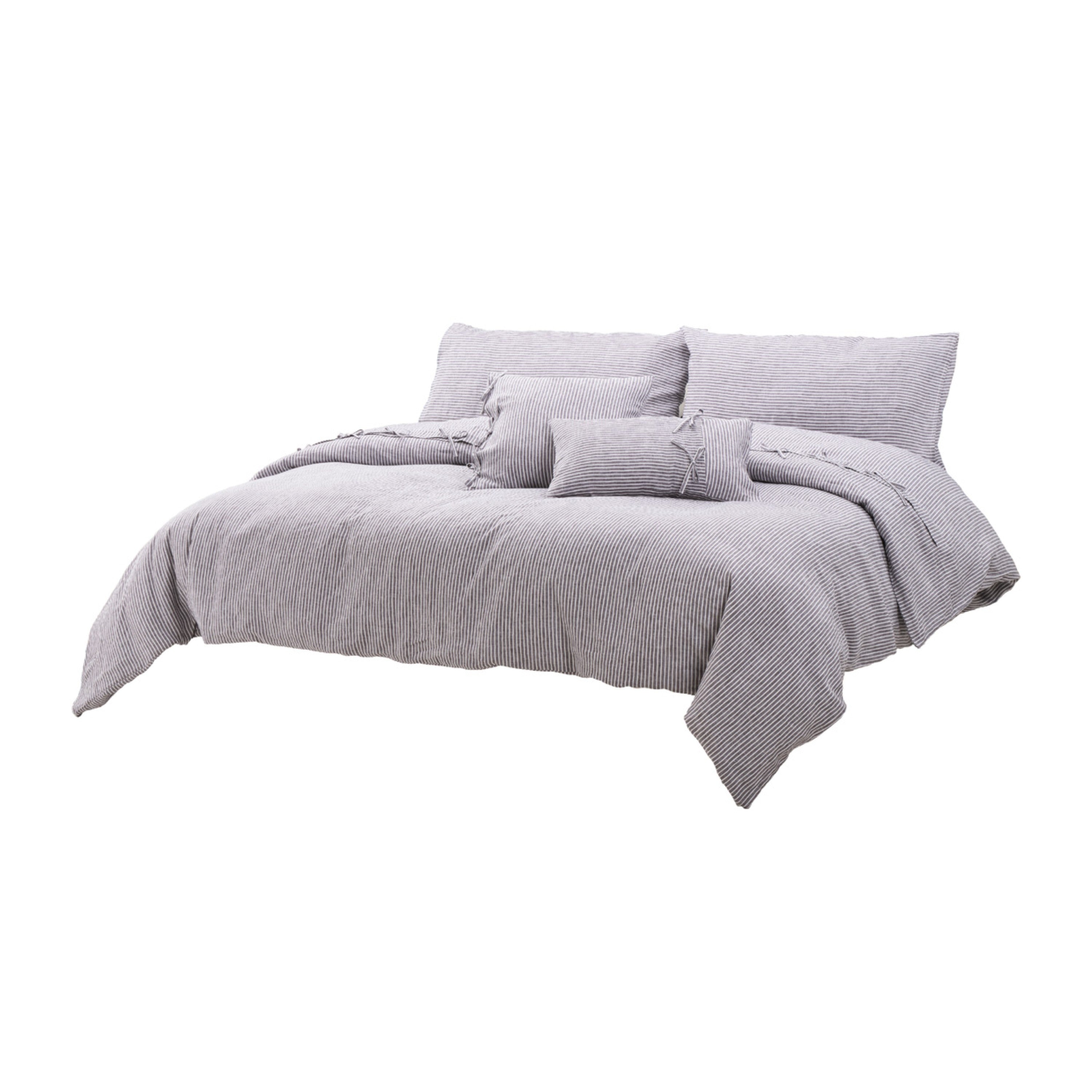 Michael Amini Grant 5-Piece Duvet Set -  Charcoal