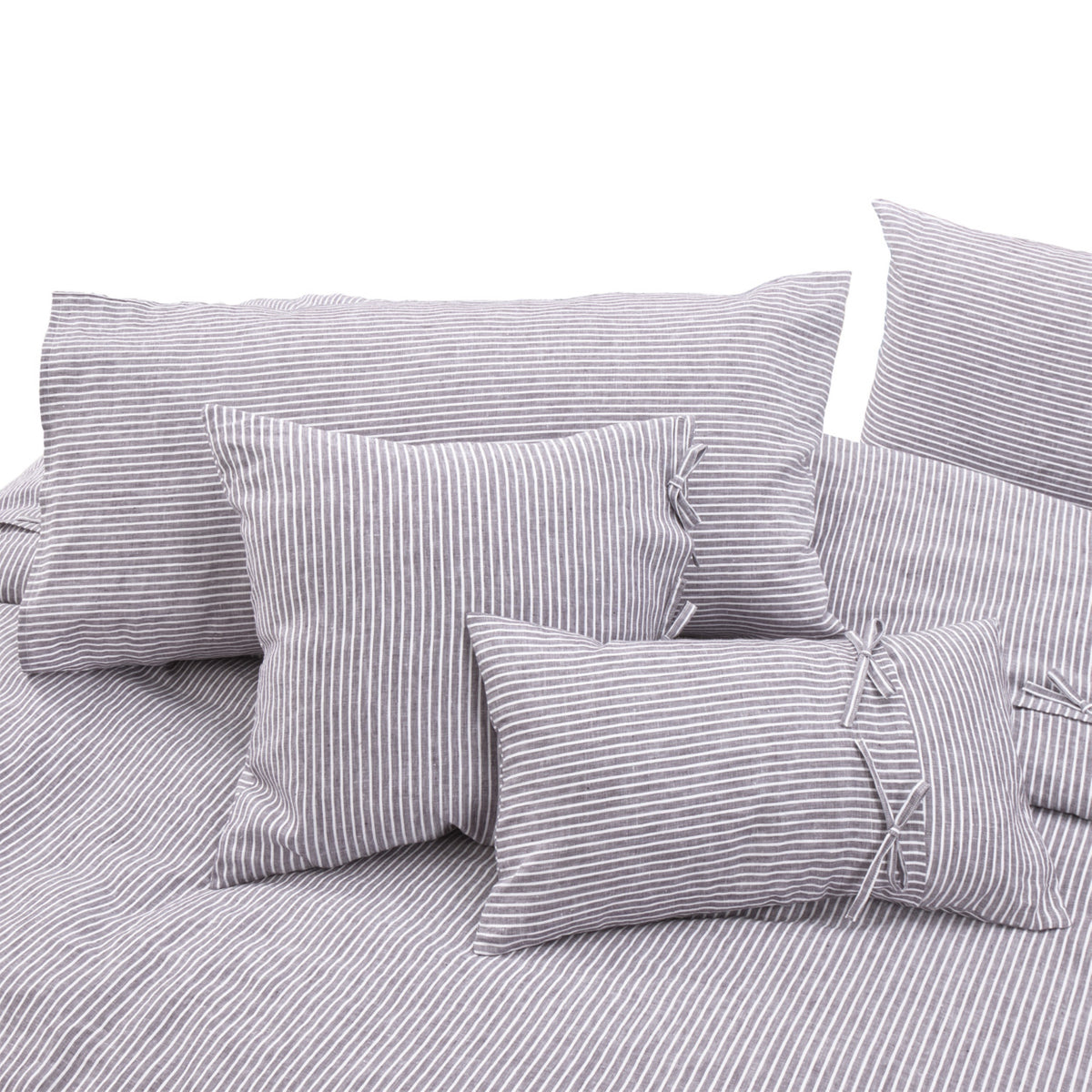 Michael Amini Grant 5-Piece Duvet Set -  Charcoal