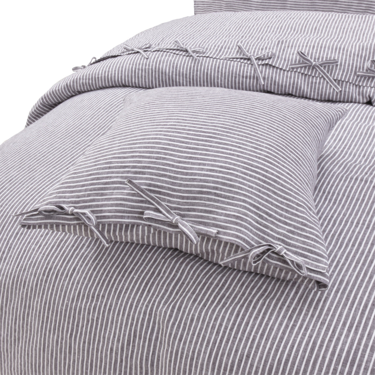Michael Amini Grant 5-Piece Duvet Set -  Charcoal
