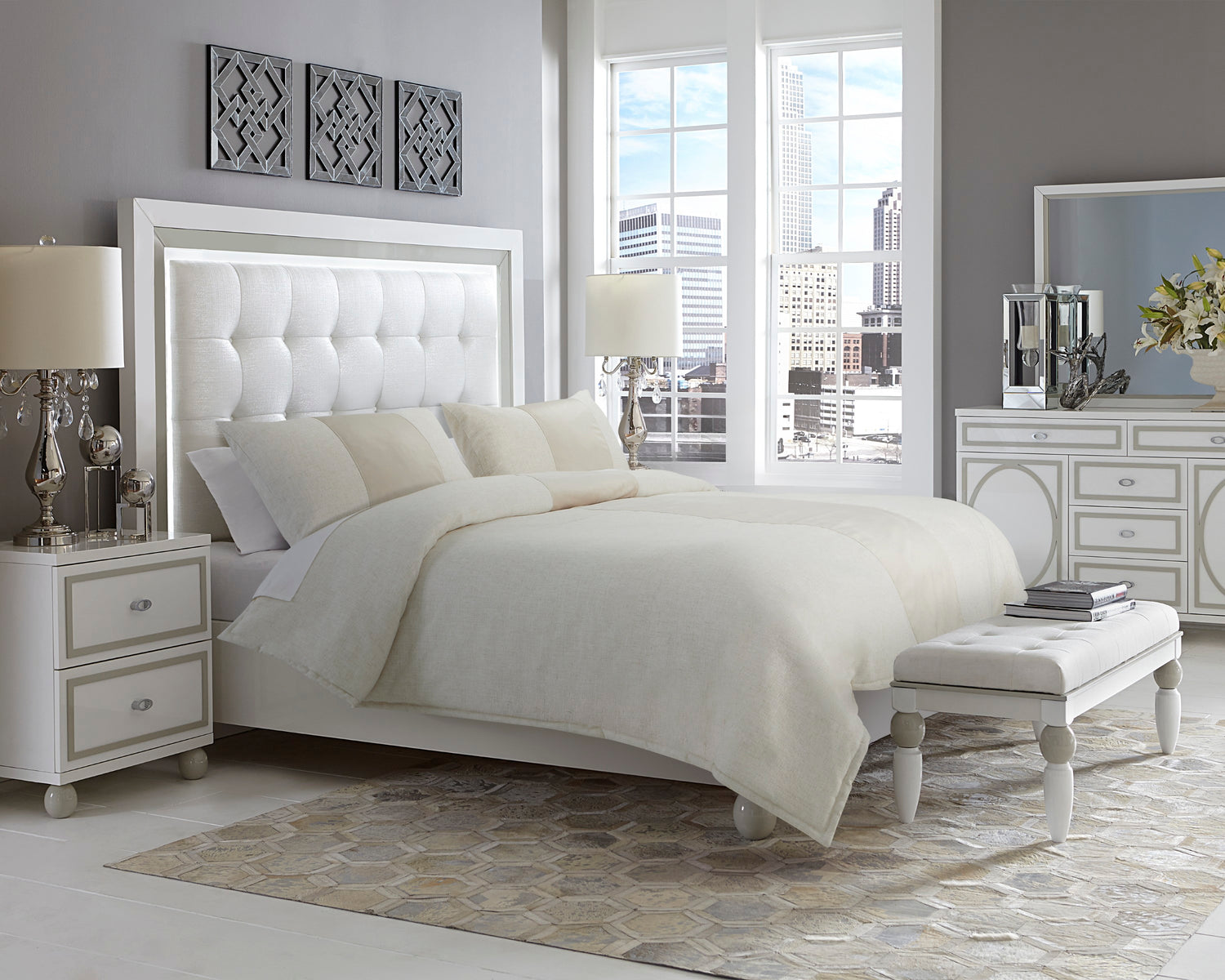 Michael Amini Baldwin 3-Piece Comforter Set