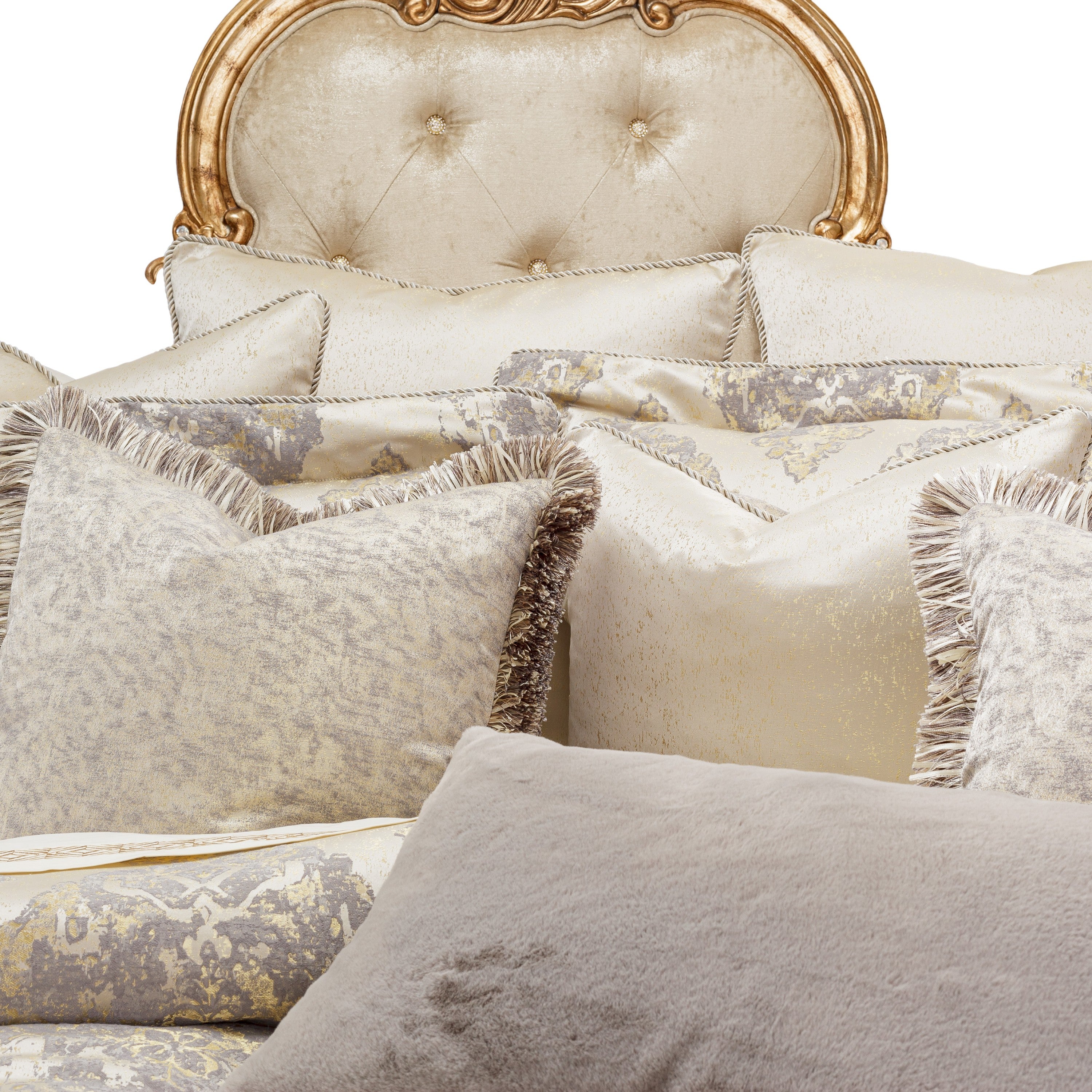 Michael Amini Bennett Comforter Set - Champagne