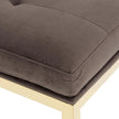 Michael Amini Dahlia Velvet Accent Bench - Chocolate/Gold