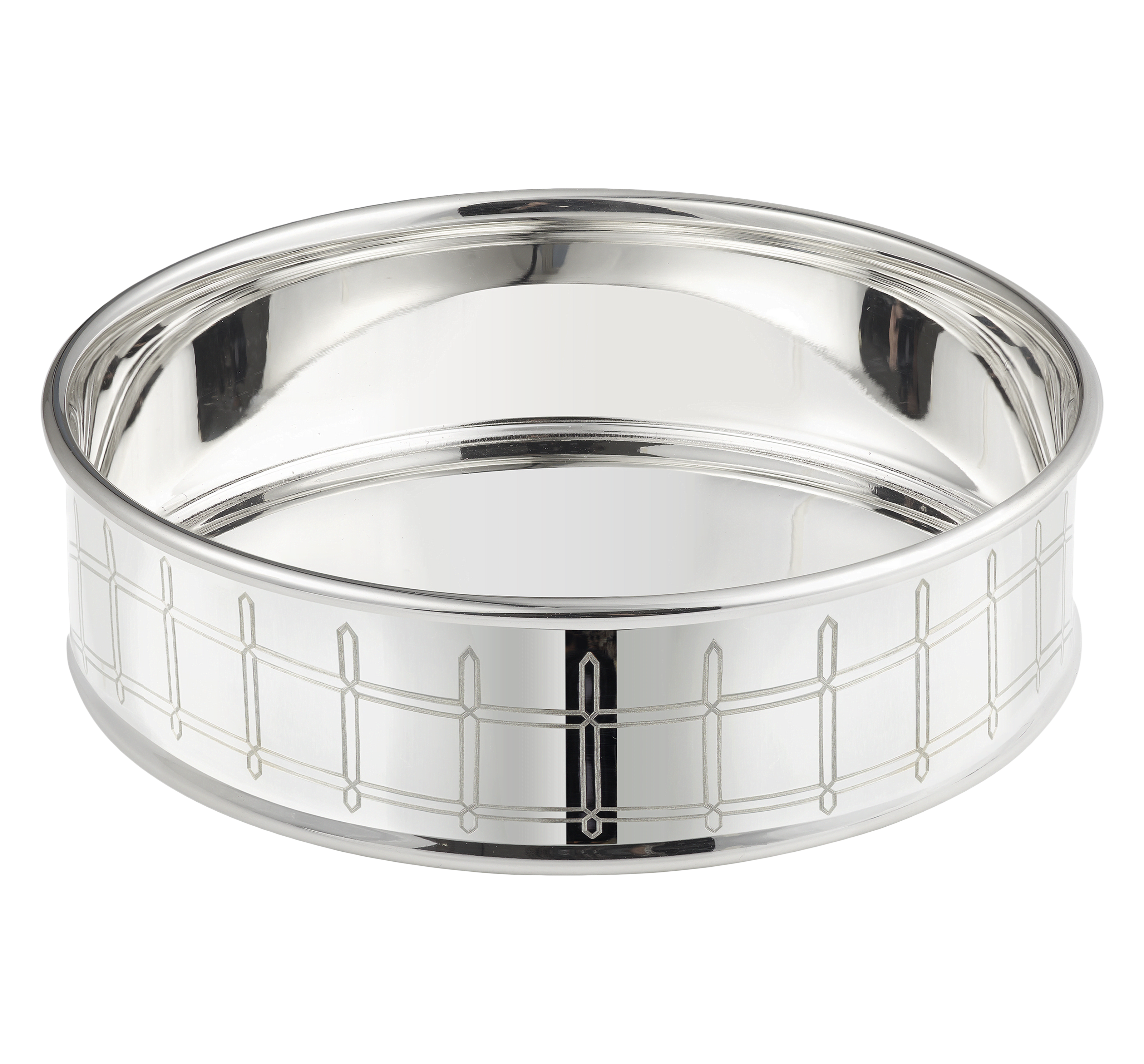 Christofle Graphik Silver Plated Bottle Coaster Graphik